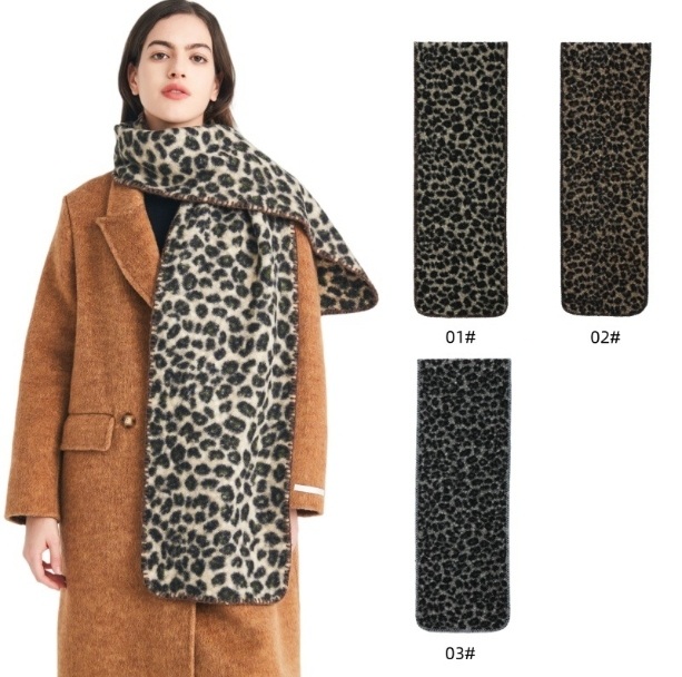Manufacturer Womens Winter Brown Leopard Print Scarf