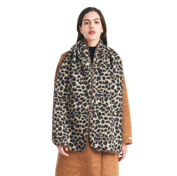 Manufacturer Womens Winter Brown Leopard Print Scarf