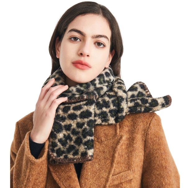 Manufacturer Womens Winter Brown Leopard Print Scarf