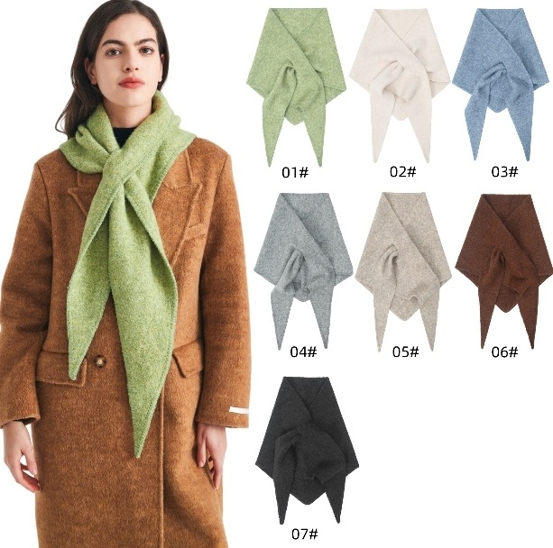 Luxury Knit Matcha Green Wool Triangle Scarf