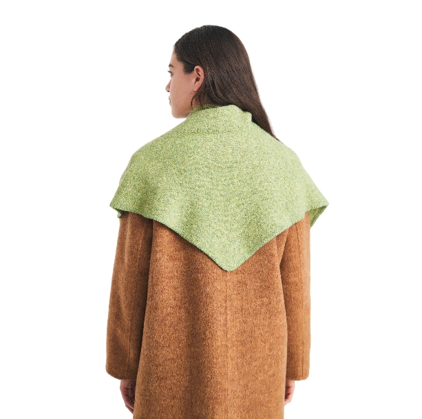 Luxury Knit Matcha Green Wool Triangle Scarf