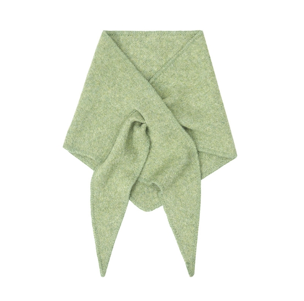 Luxury Knit Matcha Green Wool Triangle Scarf