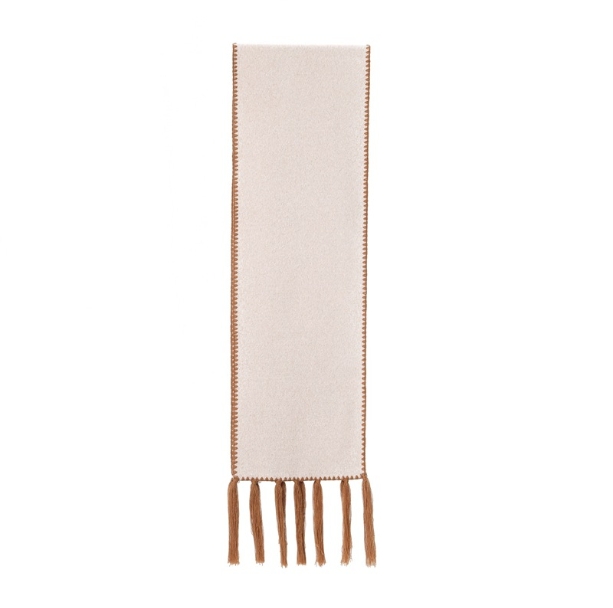 Winter Double-faced Contrast stitching & Tassel Scarf Chic Neckwear