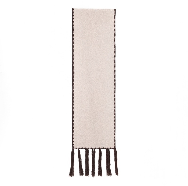 Winter Double-faced Contrast stitching & Tassel Scarf Chic Neckwear