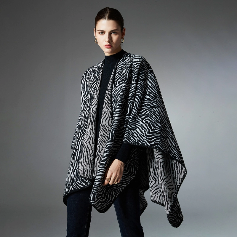 Custom Zebra Print Black And White Shawl Wrap