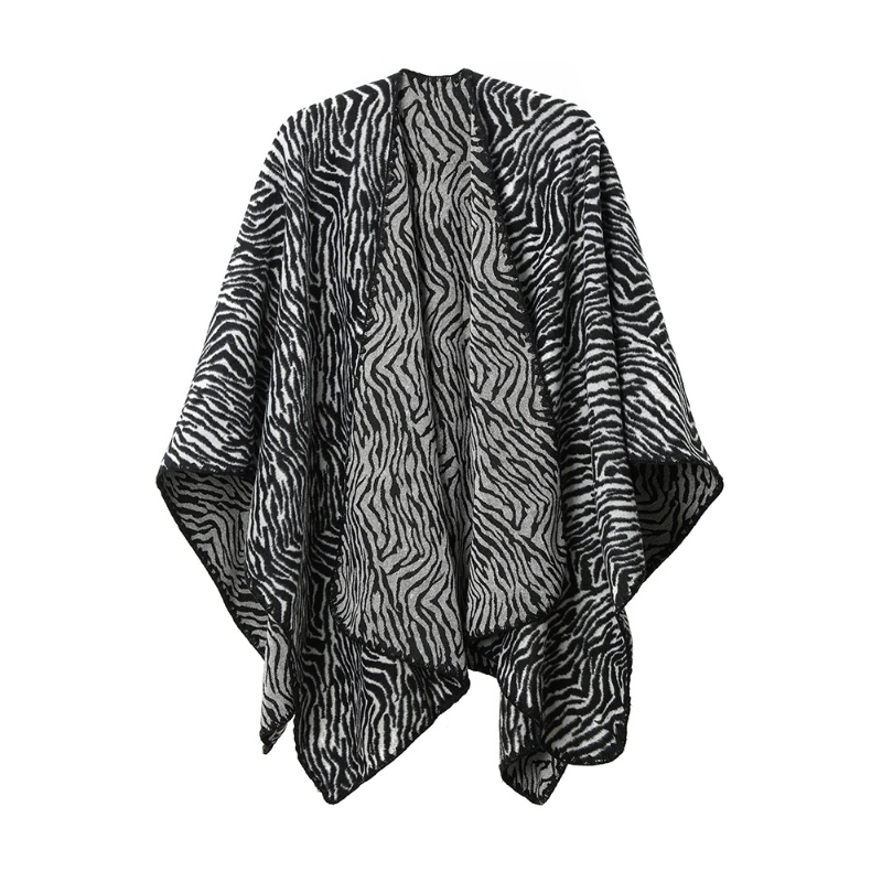 Custom Zebra Print Black And White Shawl Wrap