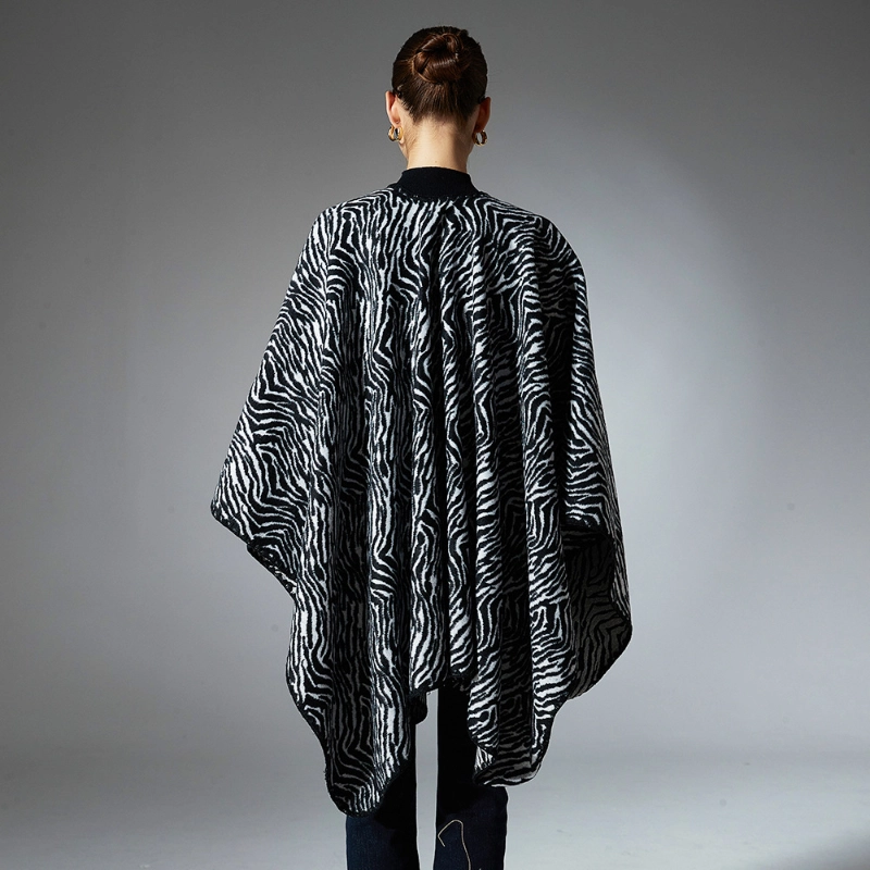 Custom Zebra Print Black And White Shawl Wrap