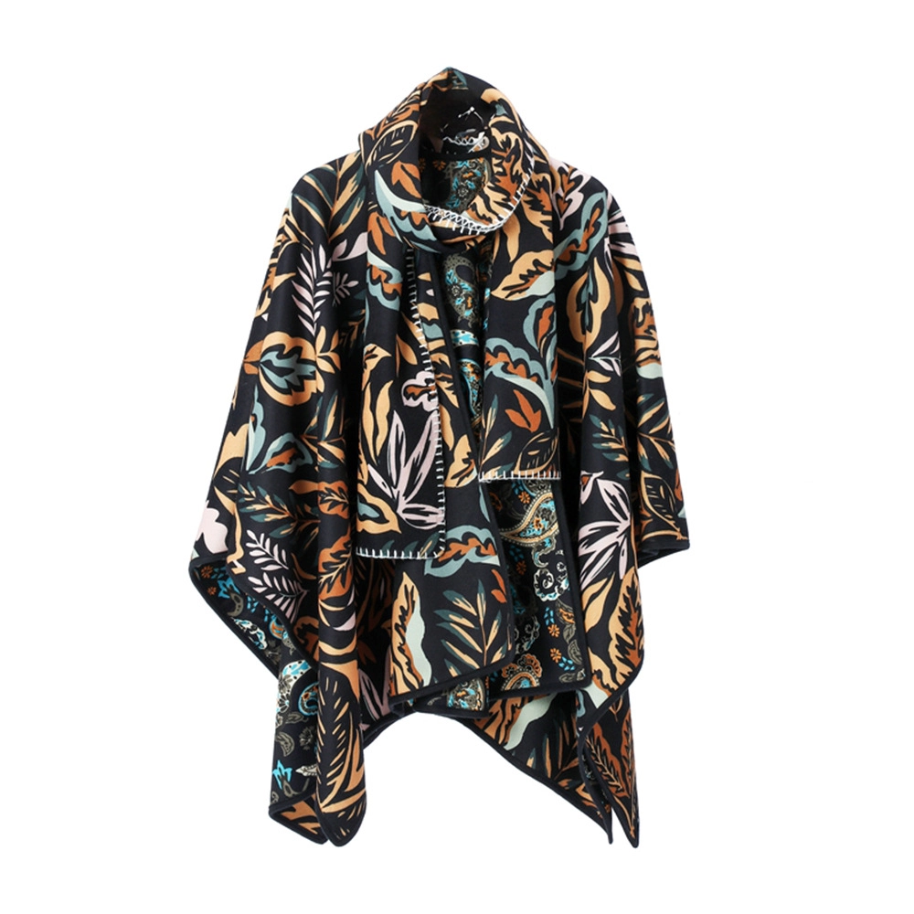 Paisley＆Leaf Reversible Shawl Dual Use Scarf