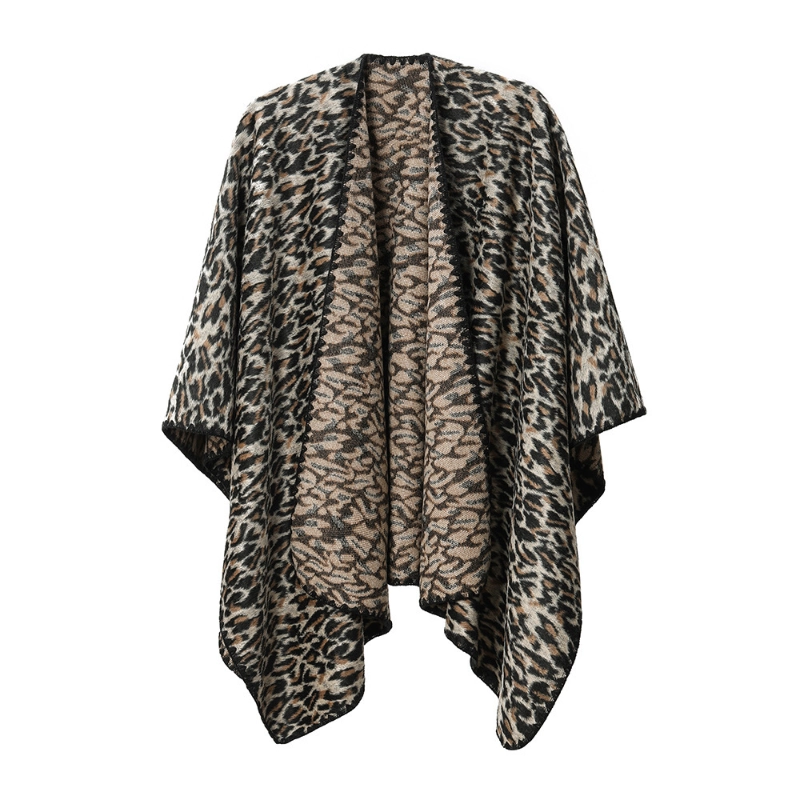 Custom Vintage Leopard Print Shawl For Lady