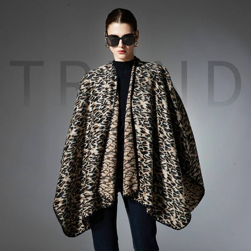 Custom Vintage Leopard Print Shawl For Lady