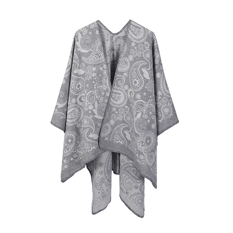 Custom Fall Lady Jacquard Paisley Wool Shawl