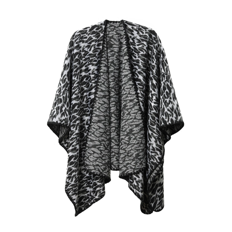 Custom Vintage Leopard Print Shawl For Lady