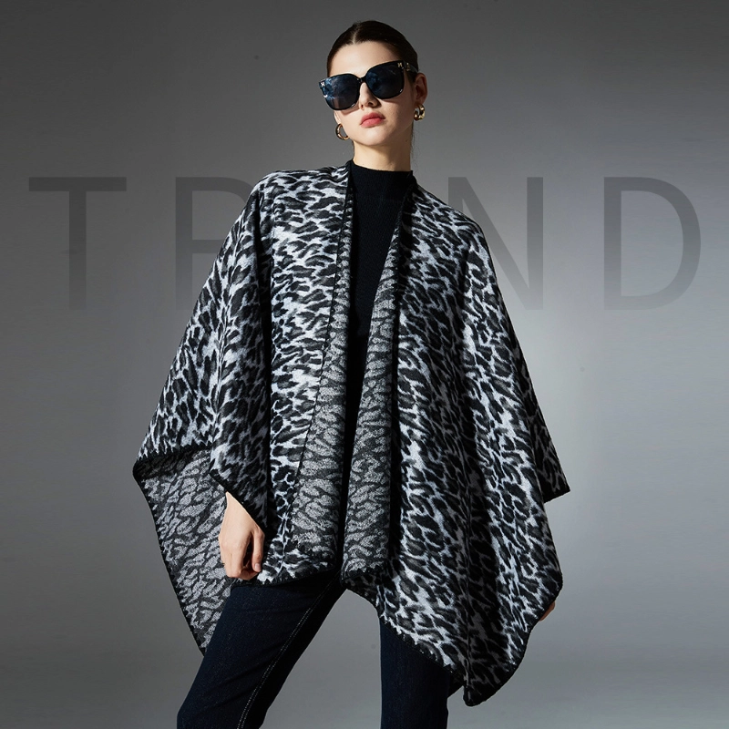 Custom Vintage Leopard Print Shawl For Lady