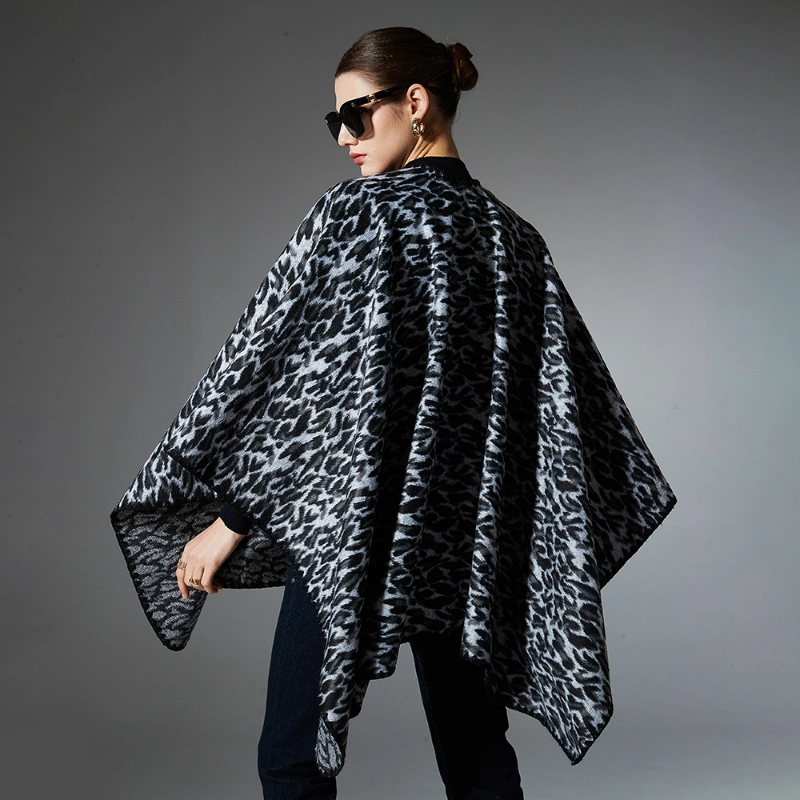 Custom Vintage Leopard Print Shawl For Lady