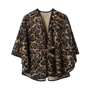 Custom Brown Leopard Print Shawl With Belt (1)