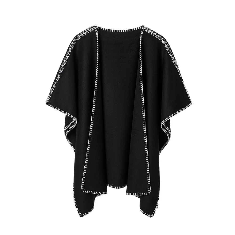 Custom Chic Lock-edge Double-sided Plain Color Shawl