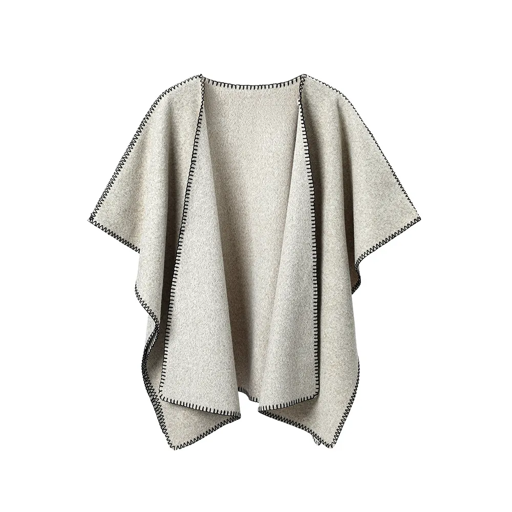 Custom Chic Lock-edge Double-sided Plain Color Shawl