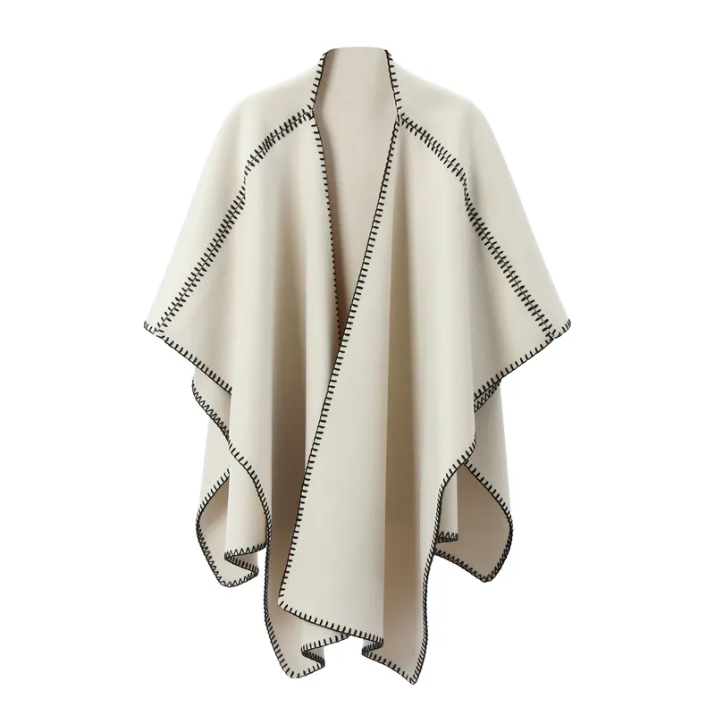 Custom Chic Lock-edge Double-sided Plain Color Shawl