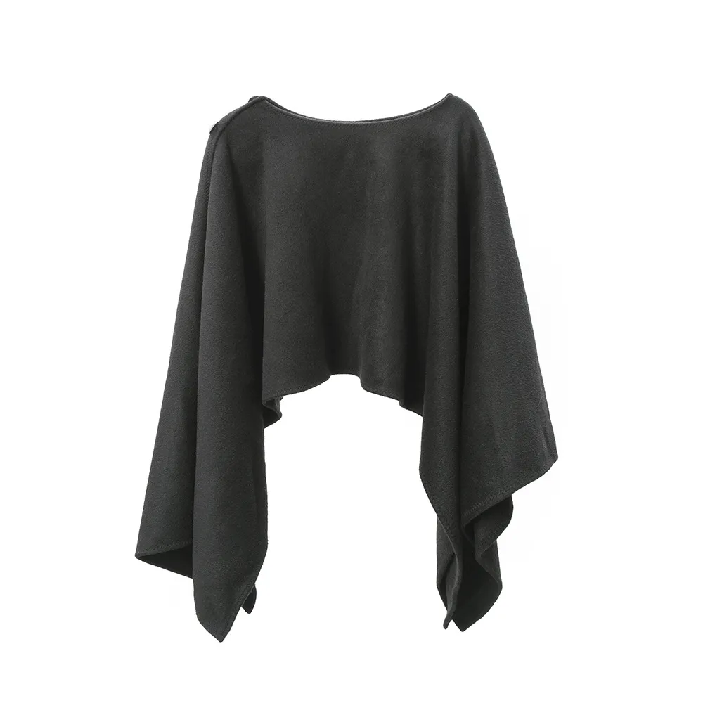 Custom Evening Plain Shawl Poncho With Buttons