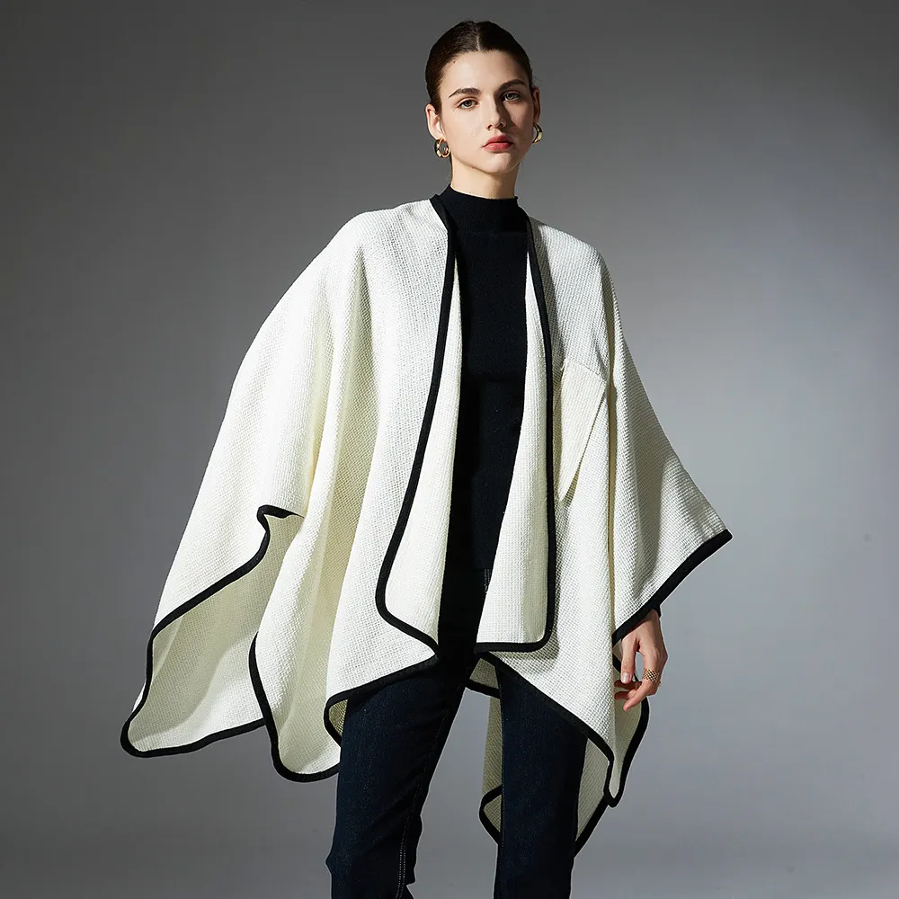 Custom Simple Open Front White Shawl Wraps