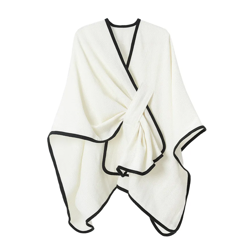 Custom Simple Open Front White Shawl Wraps