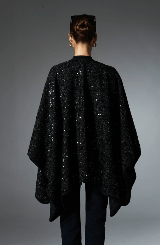 Custom Solid Color Sequined Evening Shawl Wrap