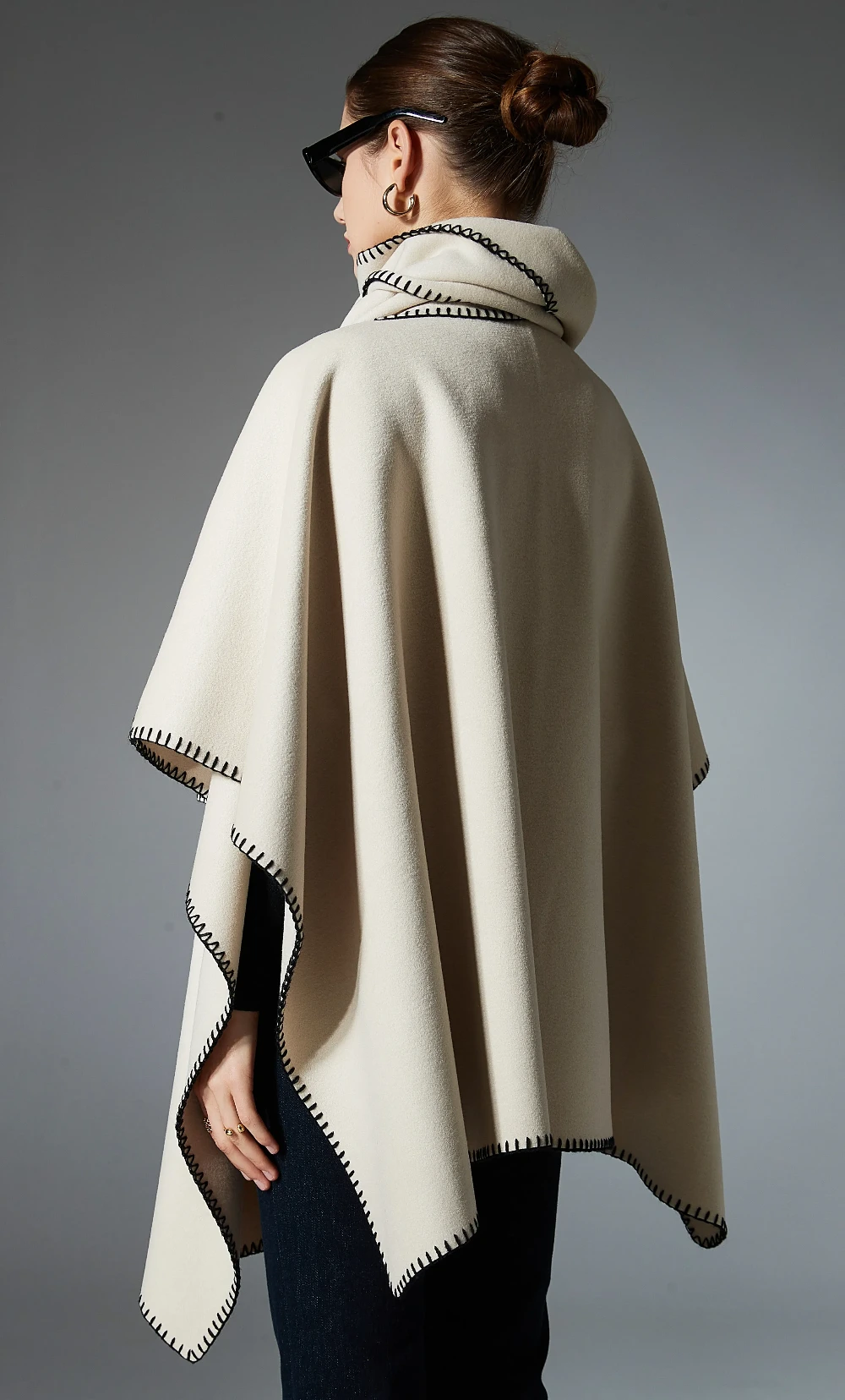 Custom Solid Scarf Wrap Two-In-One Designer Shawl