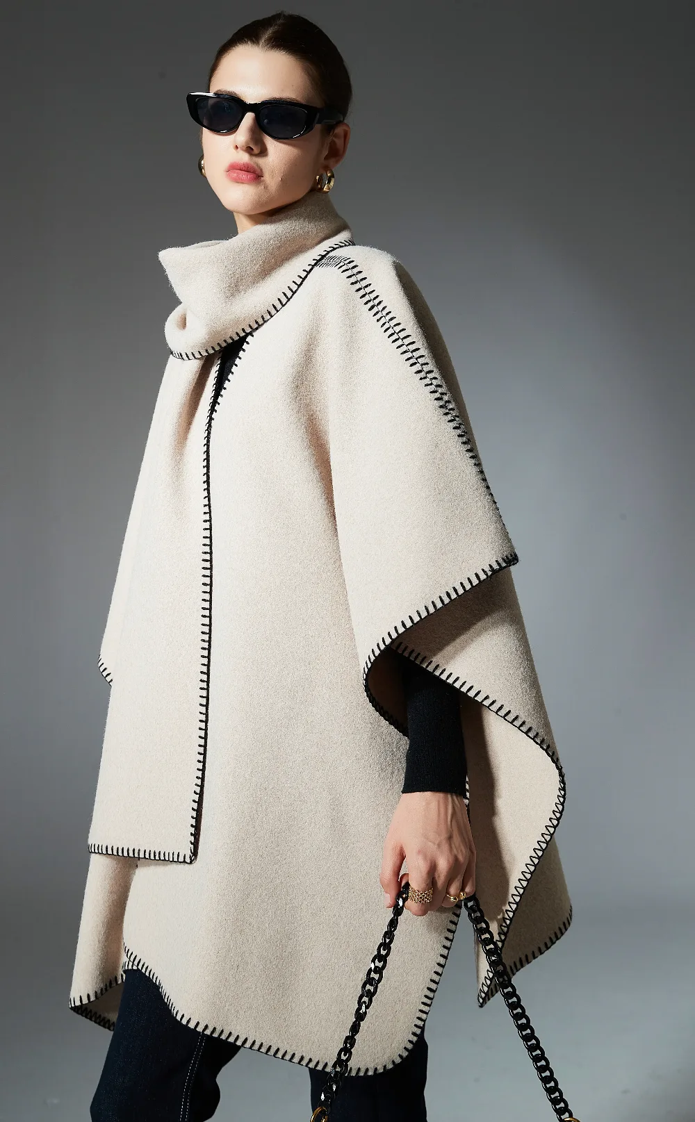 Custom Solid Scarf Wrap Two-In-One Designer Shawl