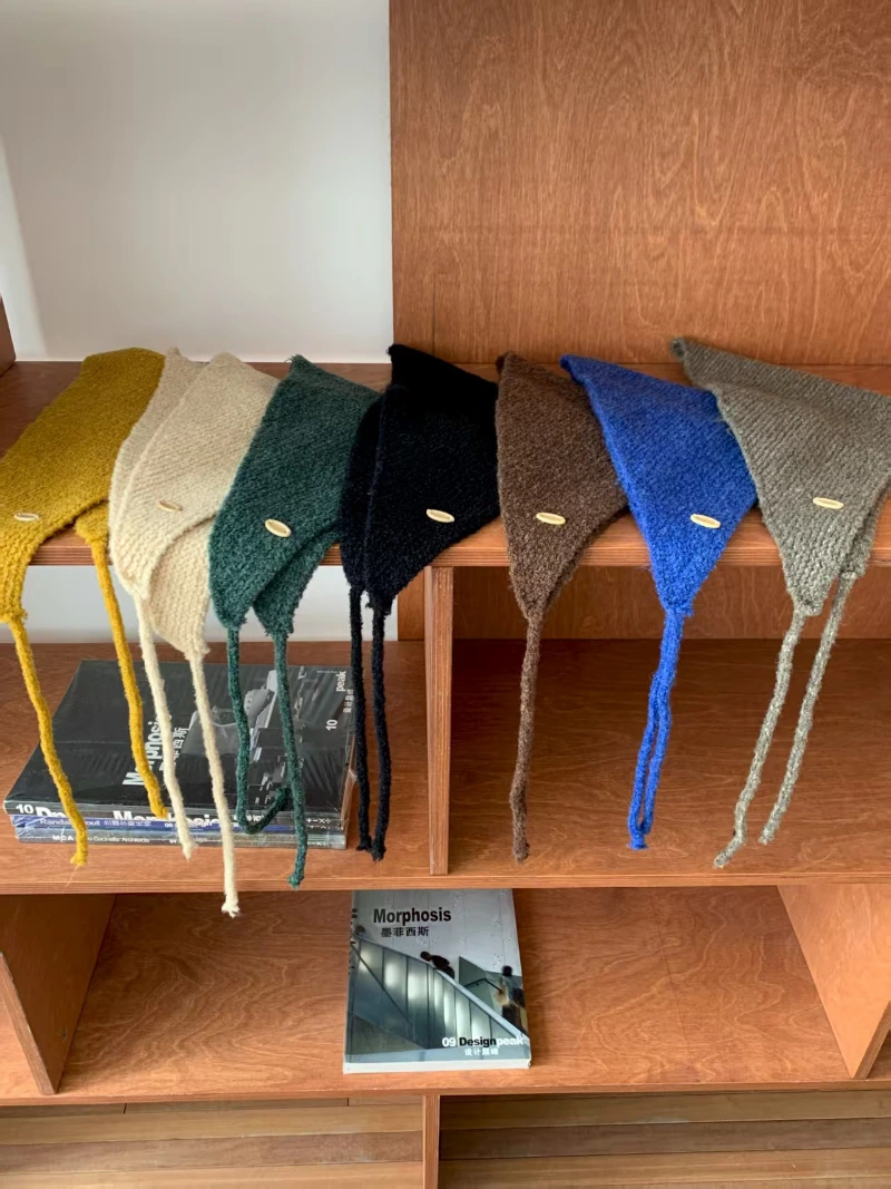 Korean-style Small Triangle Bandana Wool Scarf