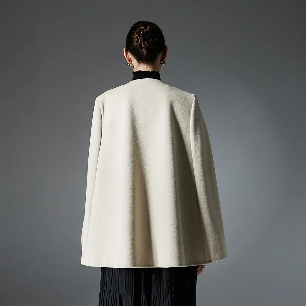 ODM High-Grade Sleeveless Plain Black White Shawl