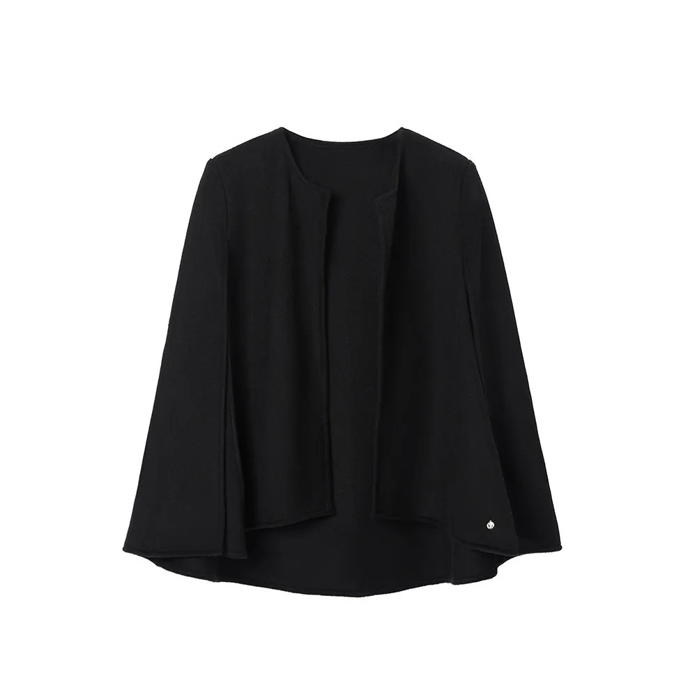 ODM High-Grade Sleeveless Plain Black White Shawl