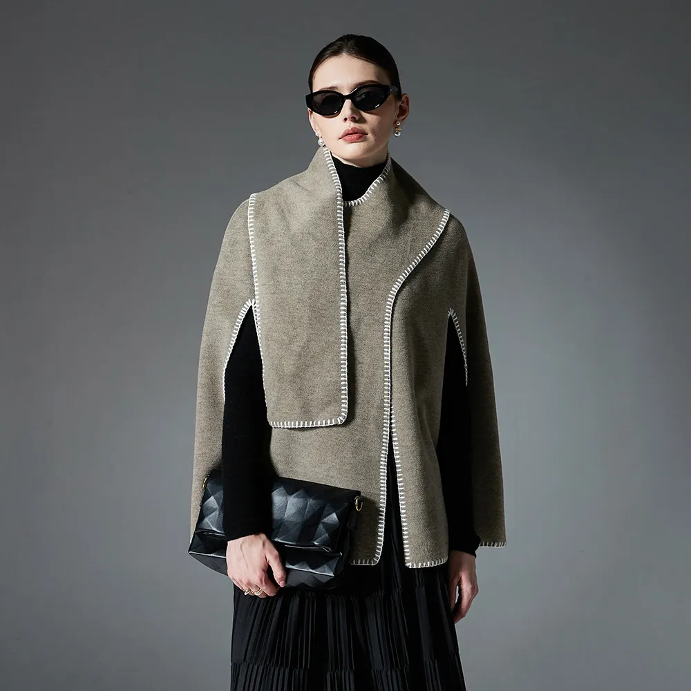 Sleeveless Plain Shawl Hanging Neck Scarf