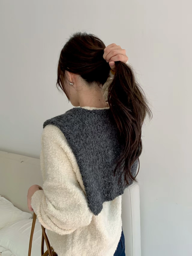 Small Multi Color knitted shawl waffle knit scarf