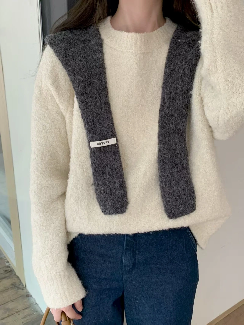 Small Multi Color knitted shawl waffle knit scarf