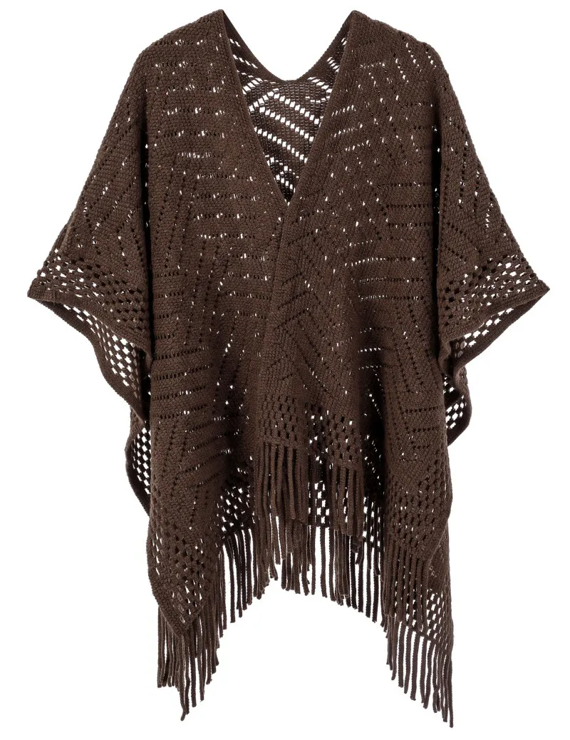 Custom Solid Color Thin Hollow Fringe Shawl