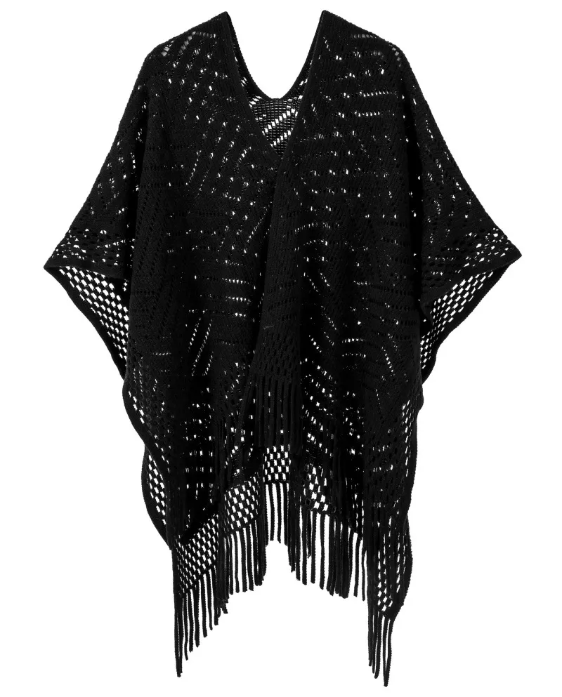 Custom Solid Color Thin Hollow Fringe Shawl