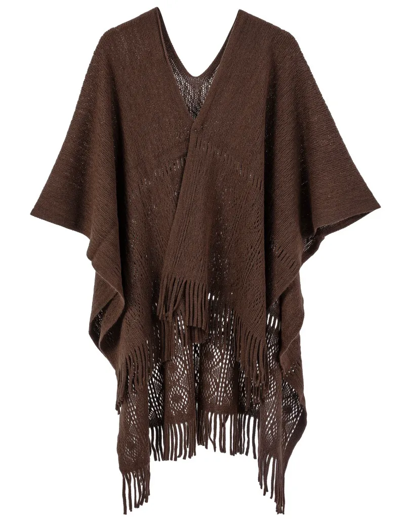 Custom Solid Color Thin Hollow Fringe Shawl