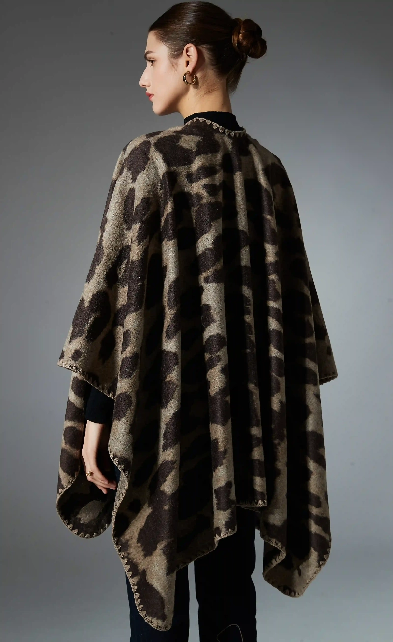 Customized Two-Color Leopard Print Shawl Wrap