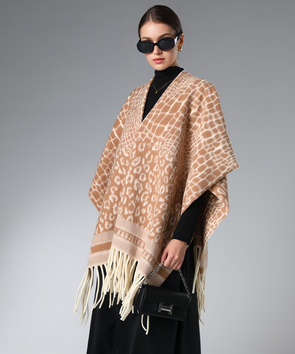 Wholesale Camel Color Zebra Leopard Print Shawl Animal Print Shawl