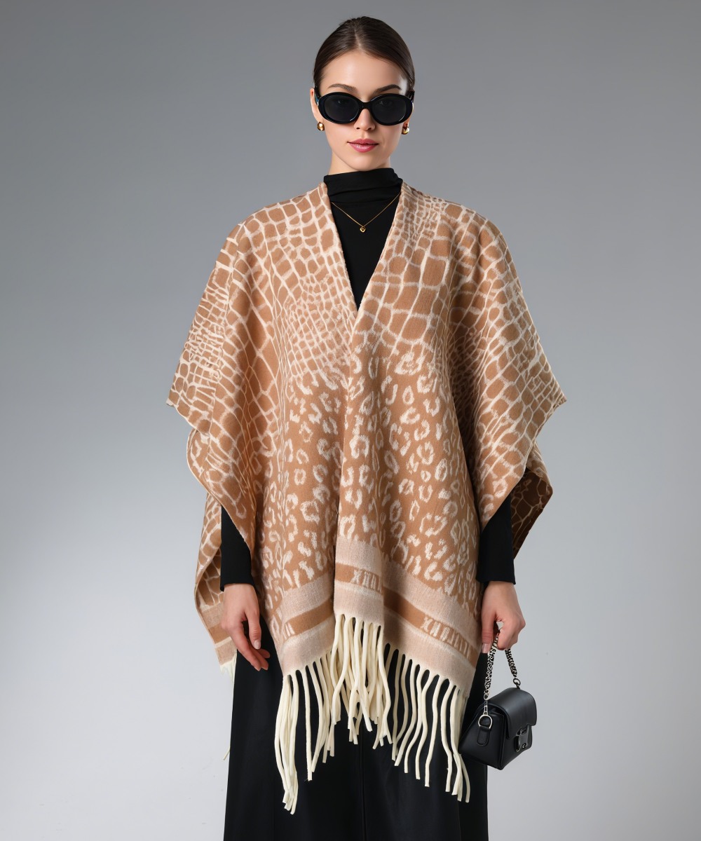 Wholesale Camel Color Zebra Leopard Print Shawl Animal Print Shawl