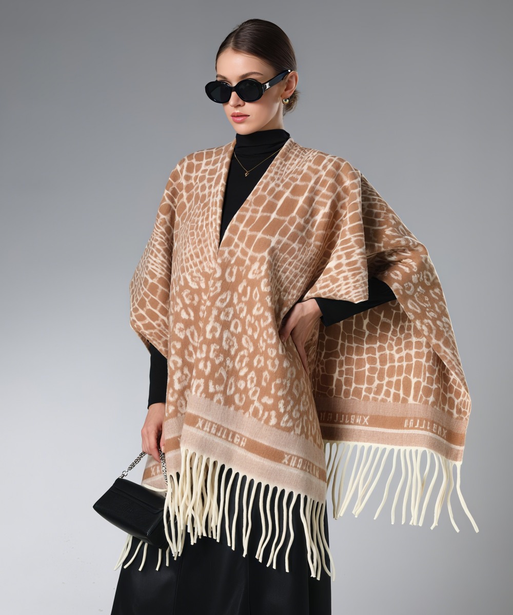 Wholesale Camel Color Zebra Leopard Print Shawl Animal Print Shawl