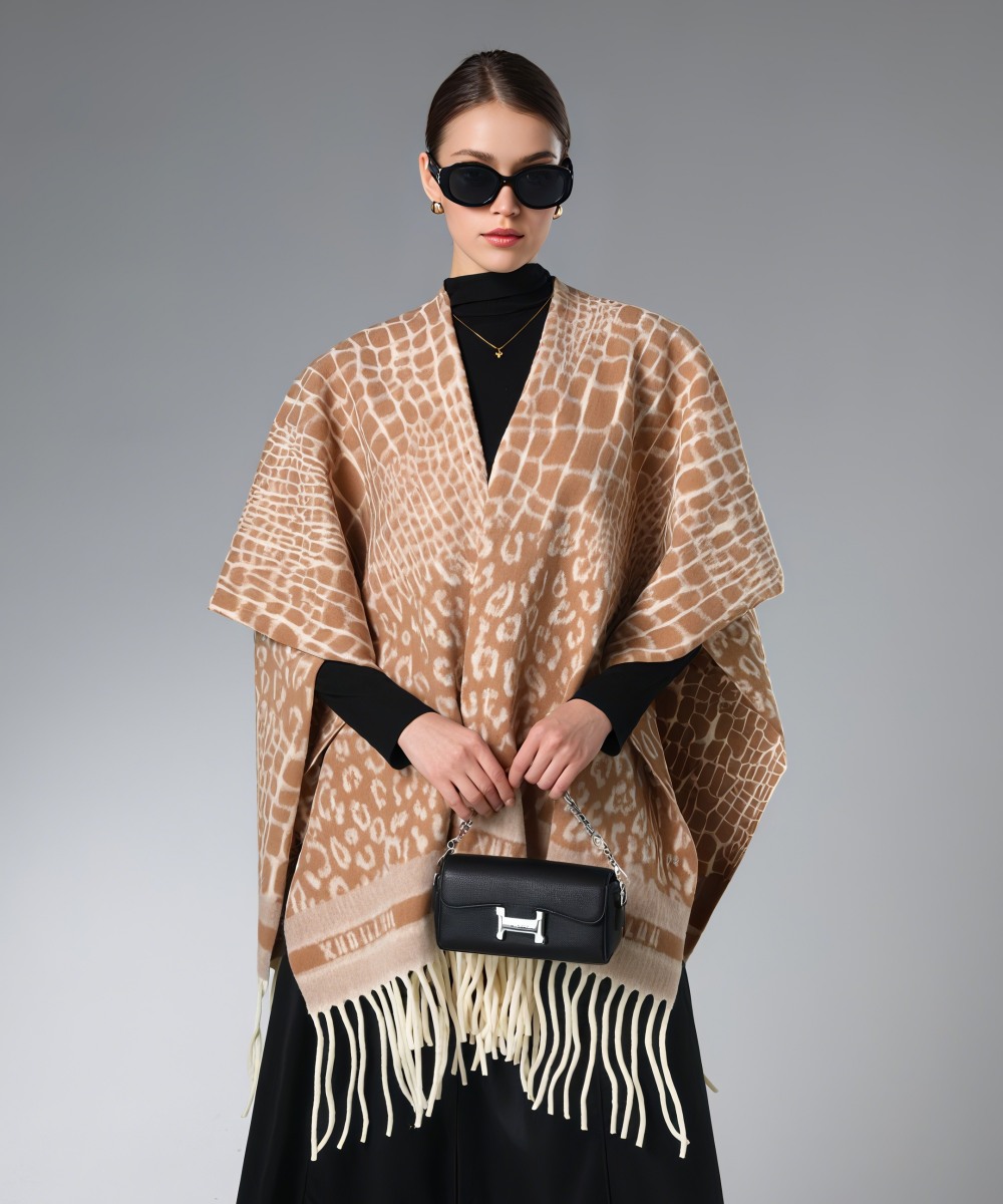 Wholesale Camel Color Zebra Leopard Print Shawl Animal Print Shawl