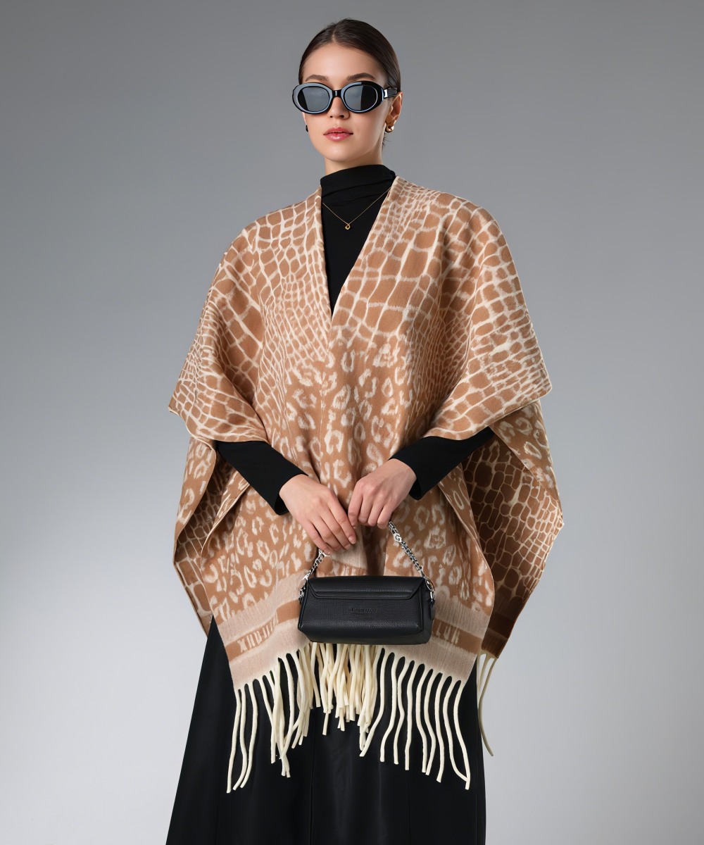 Wholesale Camel Color Zebra Leopard Print Shawl Animal Print Shawl