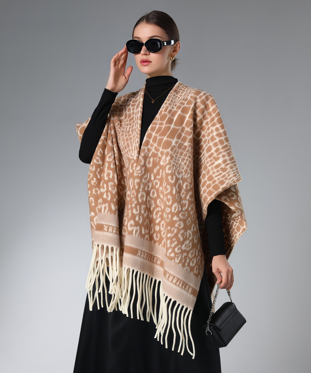 Wholesale Camel Color Zebra Leopard Print Shawl Animal Print Shawl