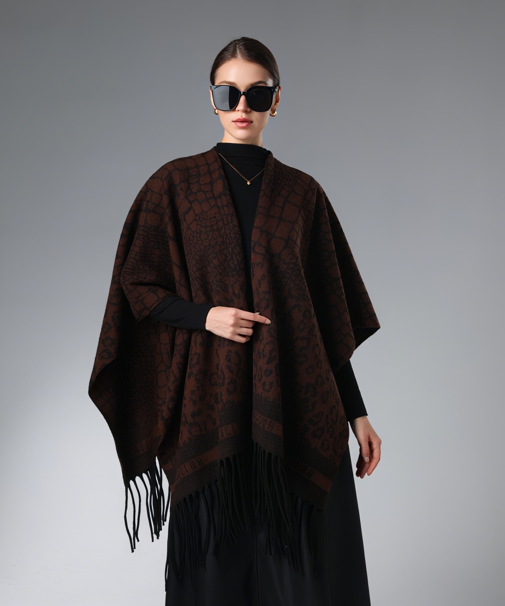 Wholesale Dark Brown Zebra Leopard Print Shawl Animal Print Shawl