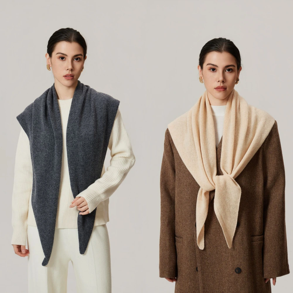 Wholesale Triangle Wool Scarf Fleece Shawl