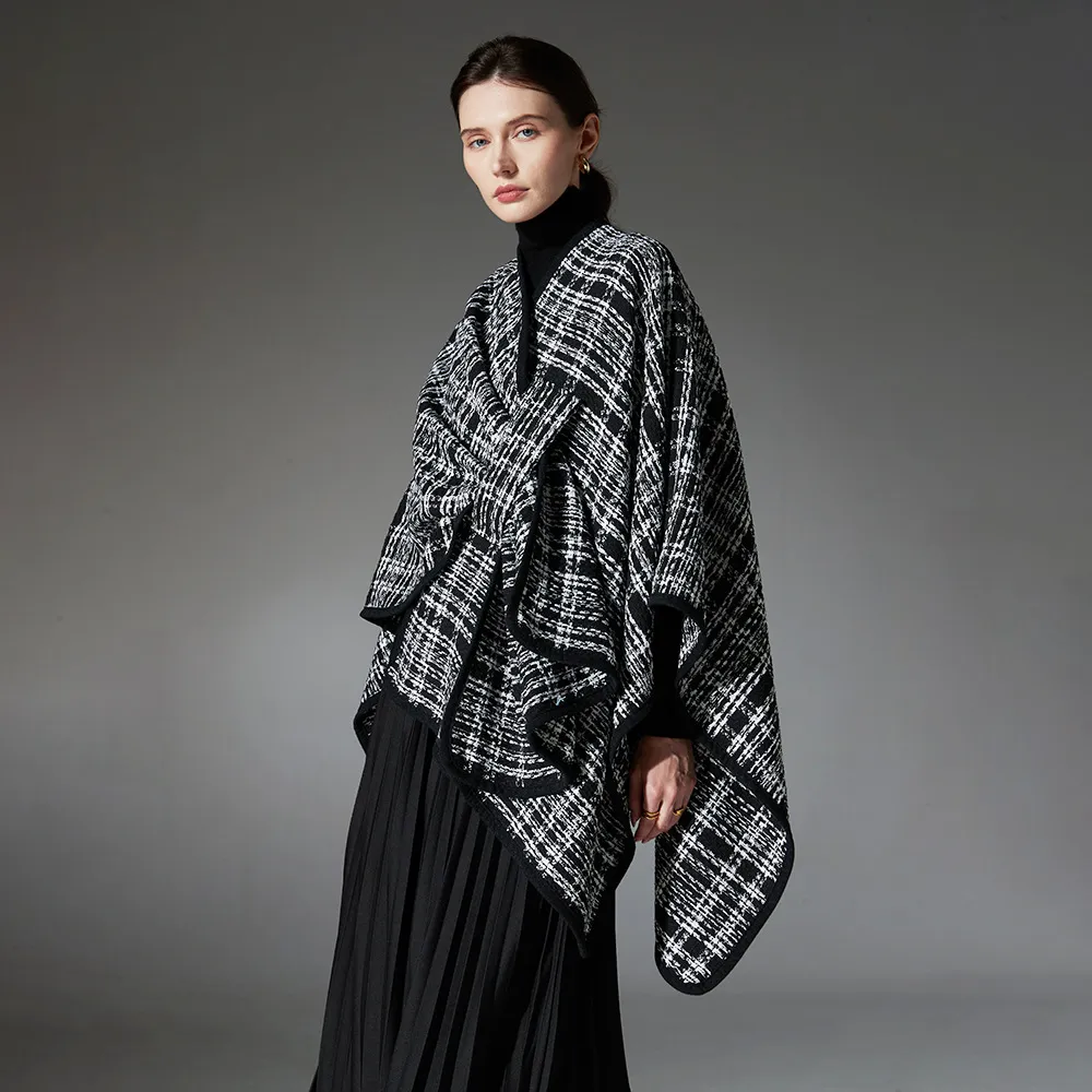 Custom Women’s Open Front Tartan Shawl Wrap