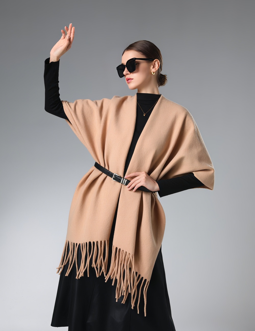 Wholesale Classics Oversized Camel Shawl With Fringe