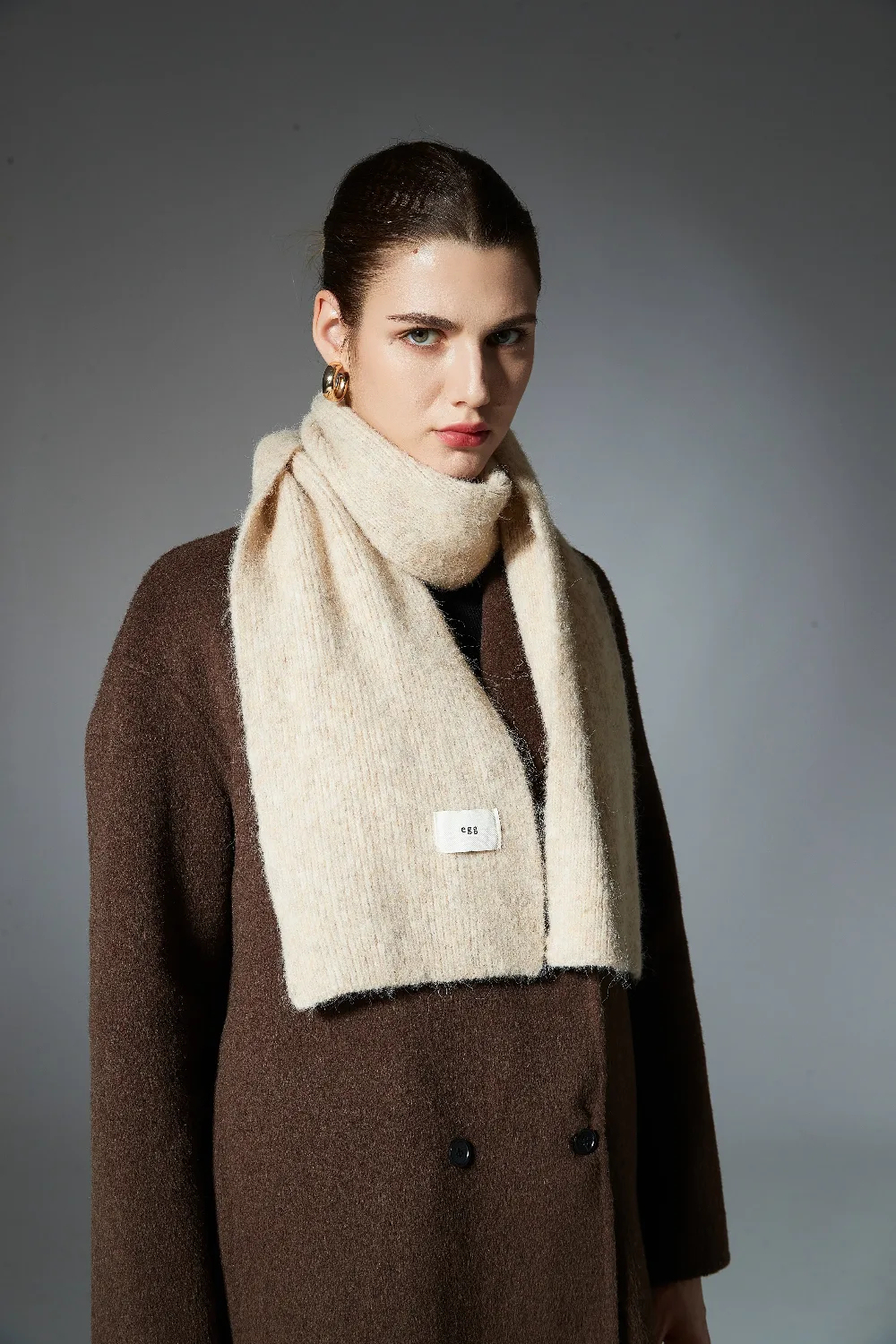 Winter Solid Color Warp-Knitted Scarf