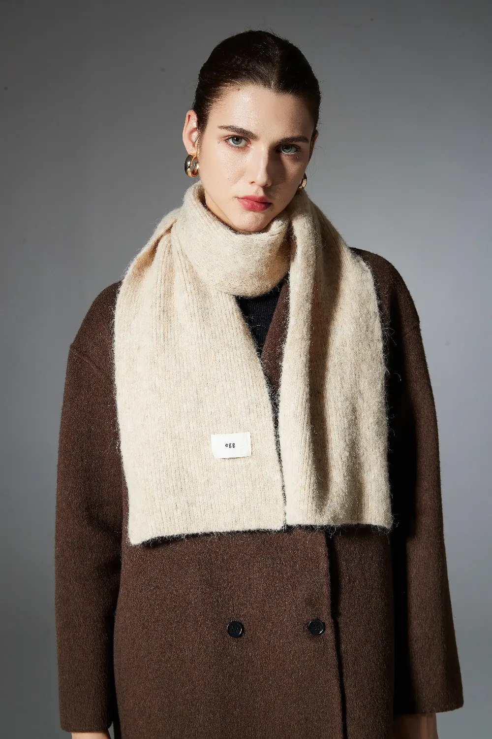 Winter Solid Color Warp-Knitted Scarf